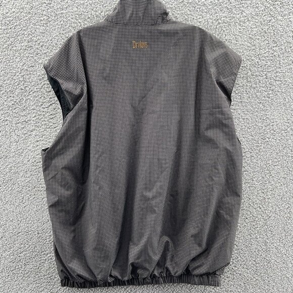 Dryjoys By Foot Joy Golf Vest Mens Large Black Houndstooth 1/4 Zip - Picture 2 of 9